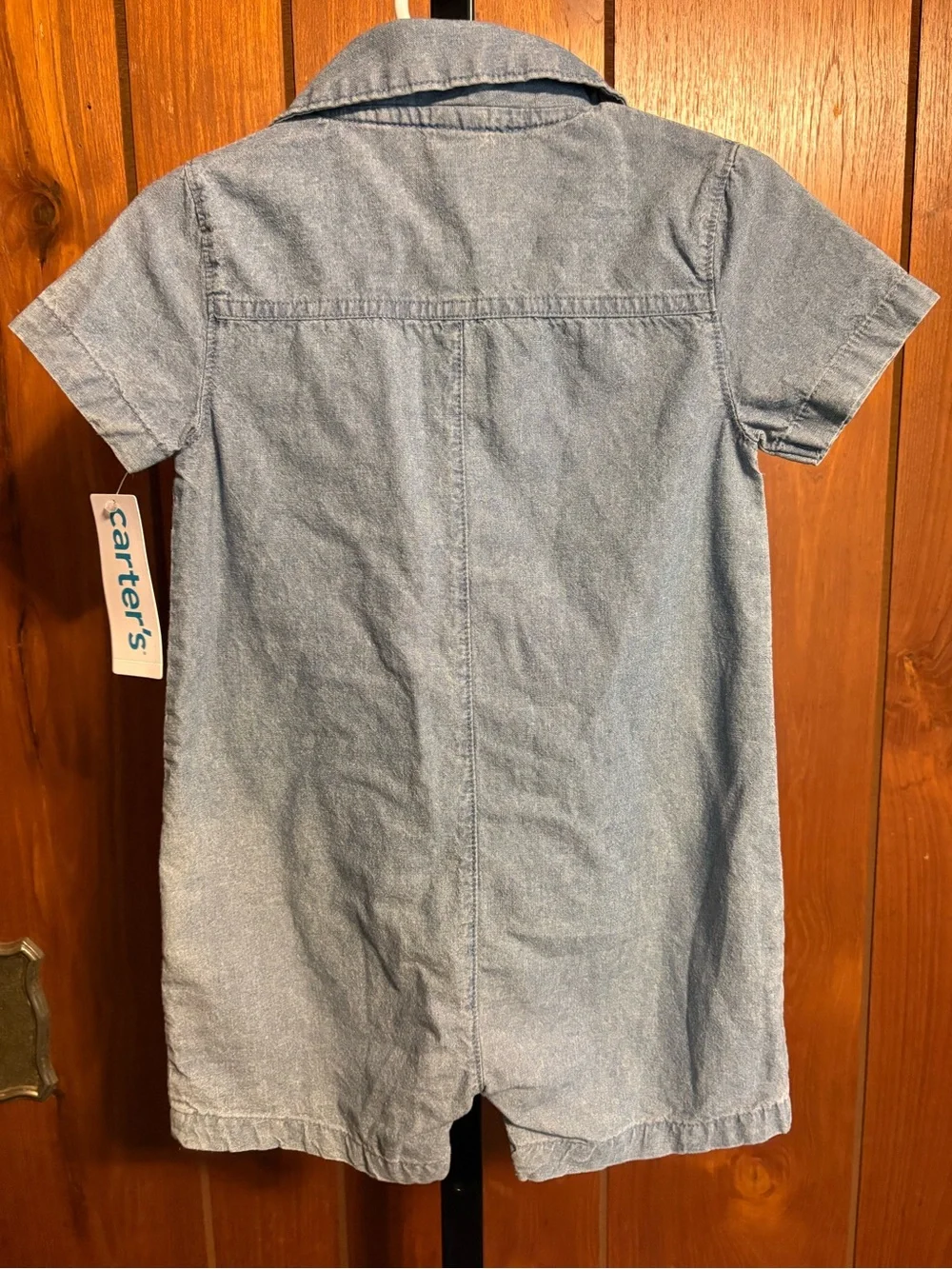 Carter's Light Blue Denim Short Sleeve Romper